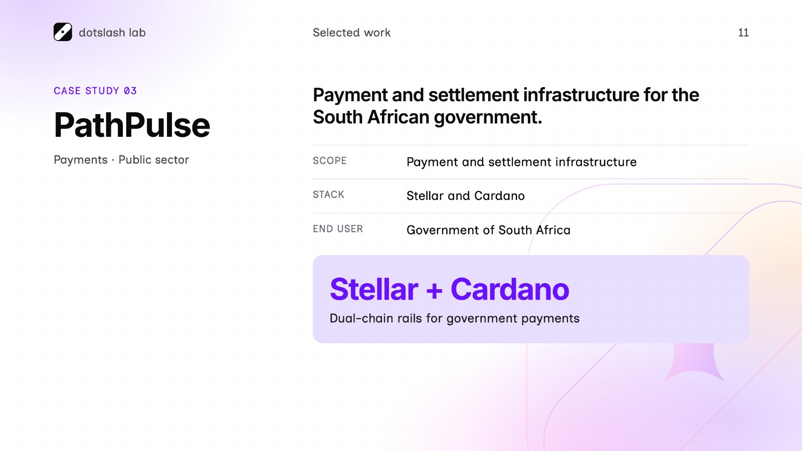 DotSlashLab pitch deck — slide 11 of 16
